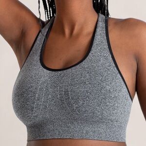 Truekind by Shapermint Seamless Racerback Sports Bra Size 3XL NWT Grey Black